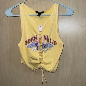 Born wild graphic crop top